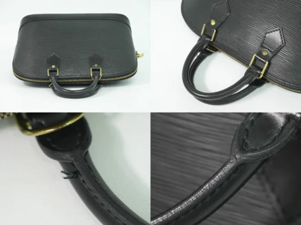 Louis Vuitton LV Alma Epi Leather Top Handle Bag Noir Black - Picture 6 of 9